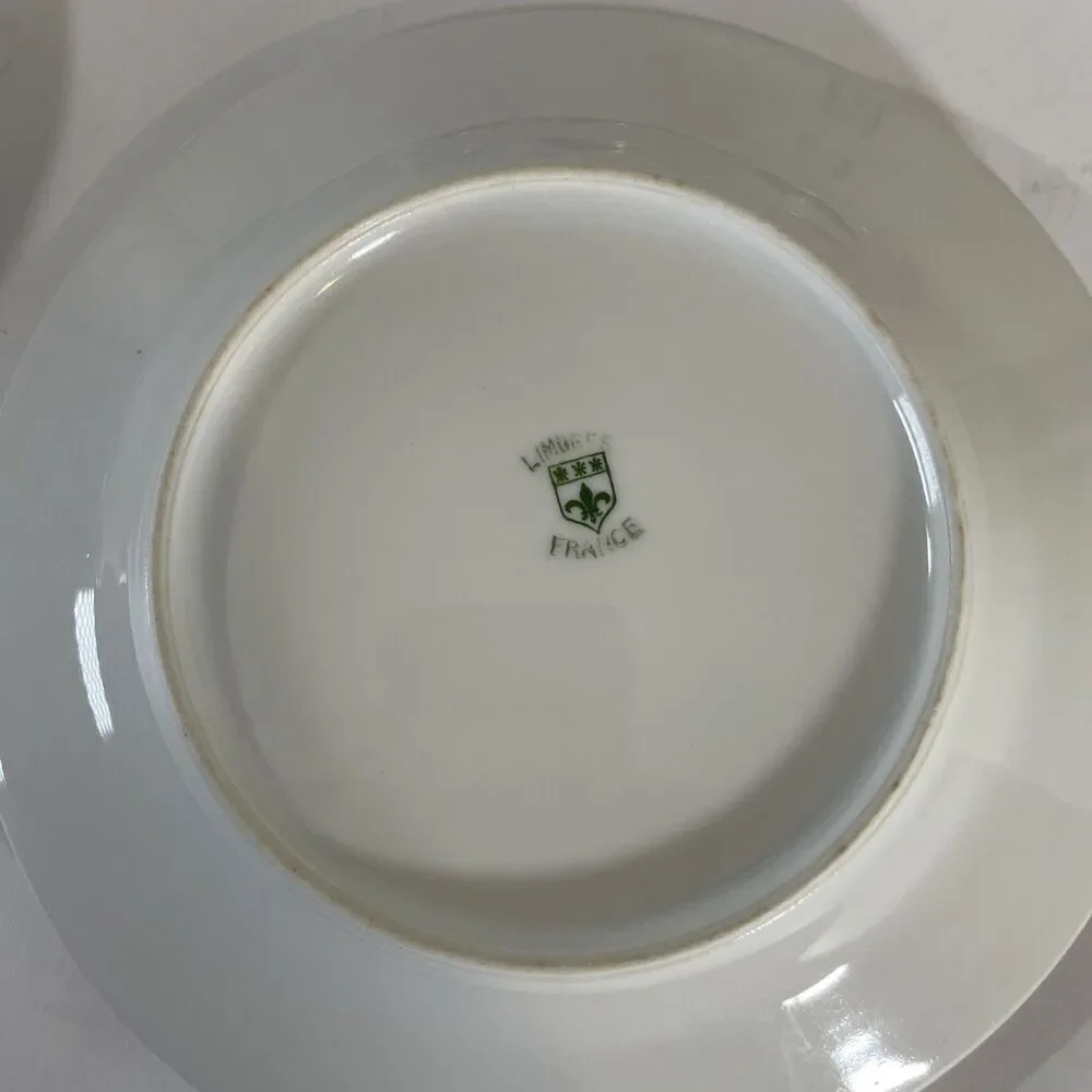 Set Of 8 Limoges Pink Thistle 6 1/4” Bread Plates